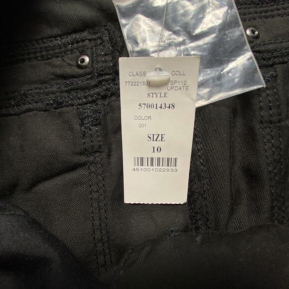 NWT WHBM Black Crop Pants Sz 10 Rhinestone Stud Cargo Style Embellished - Picture 4 of 15
